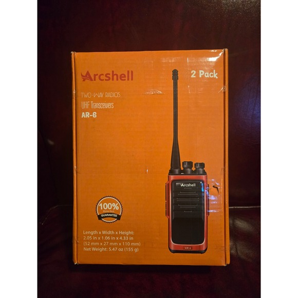 TWO sets of 2 Arcshell AR-6 Rechargeable Long Range Two Way Radios with Earpiece - Picture 7 of 9